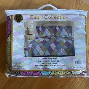 Diamond Print Quilt Set - Multicolor